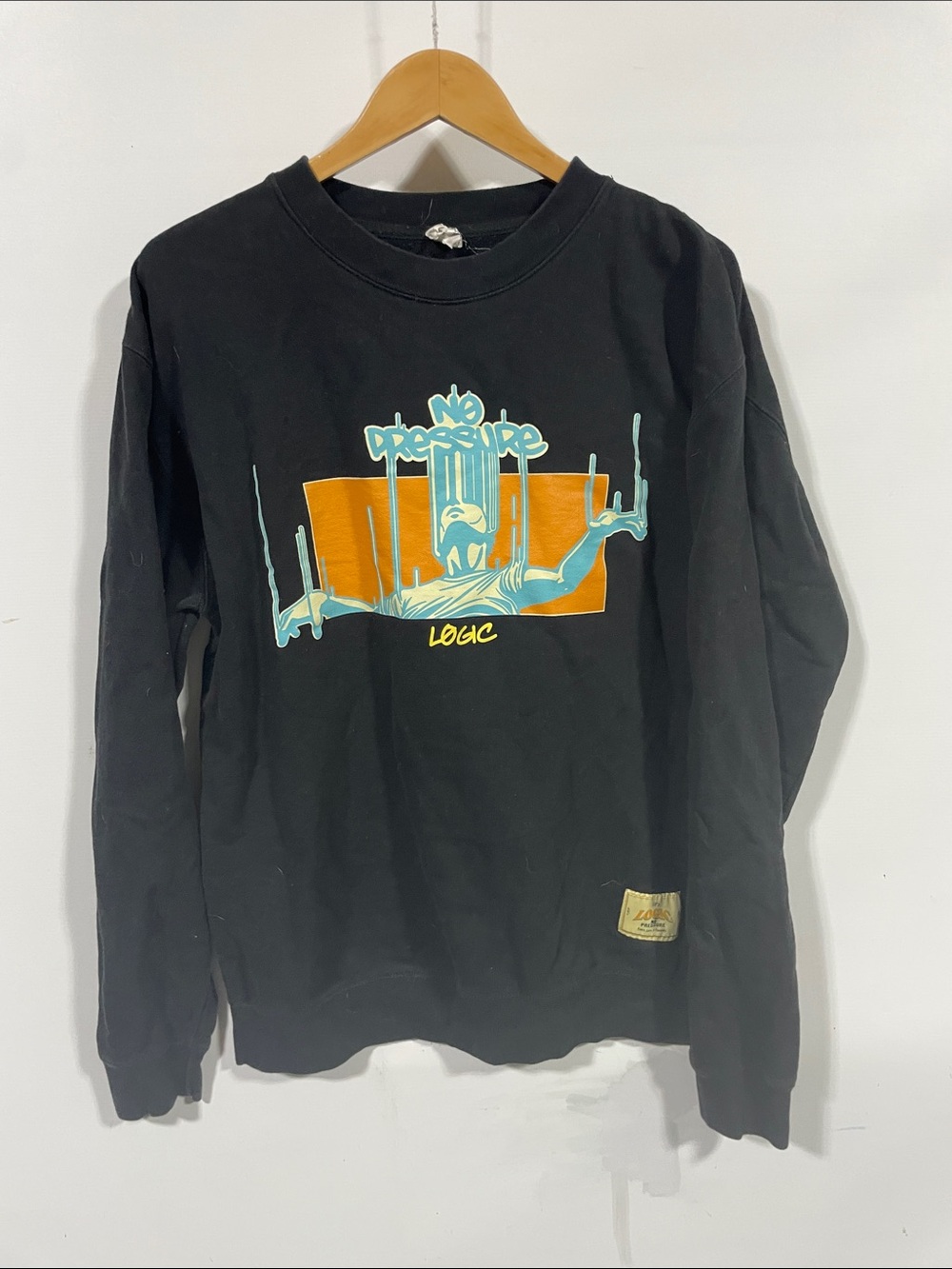 Logic no pressure Black Crewneck Sweatshirt - XL